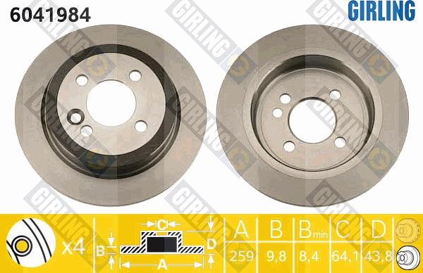 Girling 6041984 - Brake Disc autospares.lv