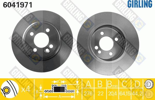 Girling 6041971 - Brake Disc autospares.lv