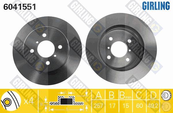 Girling 6041551 - Brake Disc autospares.lv