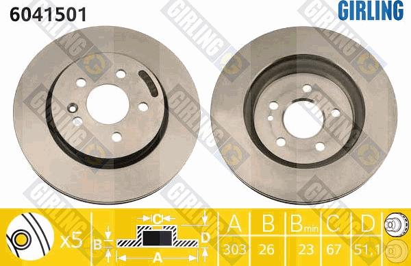 Girling 6041501 - Brake Disc autospares.lv