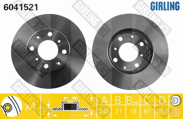 Girling 6041521 - Brake Disc autospares.lv