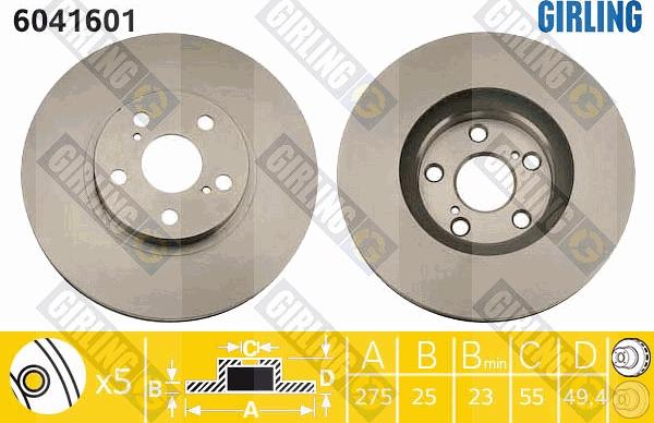 Girling 6041601 - Brake Disc autospares.lv