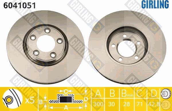 Girling 6041051 - Brake Disc autospares.lv