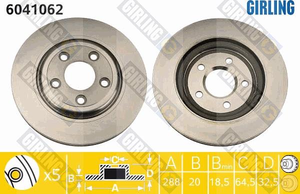 Girling 6041062 - Brake Disc autospares.lv