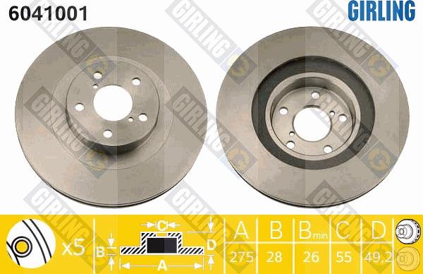 Girling 6041001 - Brake Disc autospares.lv