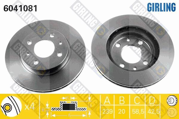 Girling 6041081 - Brake Disc autospares.lv