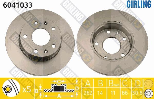 Girling 6041033 - Brake Disc autospares.lv