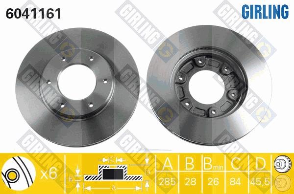 Girling 6041161 - Brake Disc autospares.lv