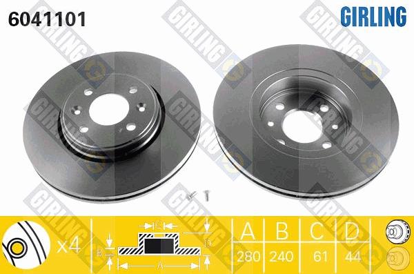 Girling 6041101 - Brake Disc autospares.lv