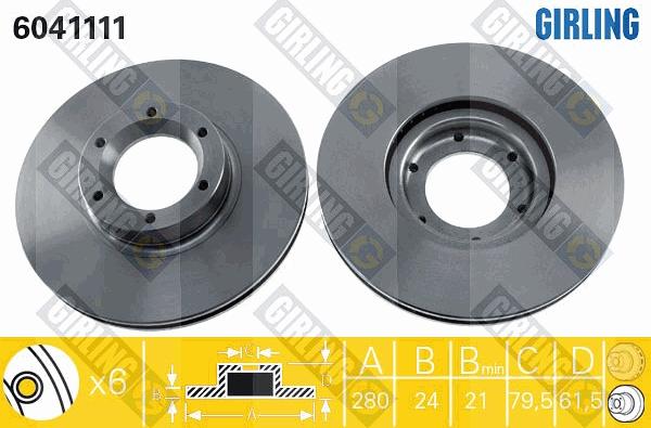 Girling 6041111 - Brake Disc autospares.lv