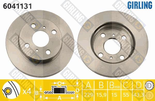 Girling 6041131 - Brake Disc autospares.lv