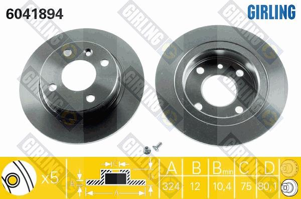 Girling 6041894 - Brake Disc autospares.lv