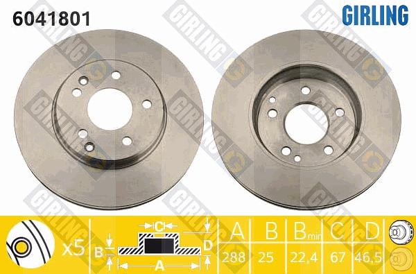 Girling 6041801 - Brake Disc autospares.lv