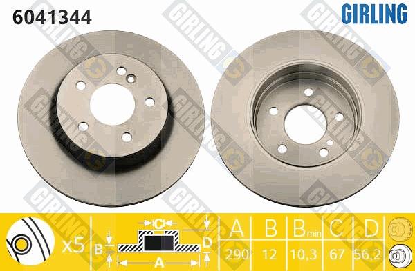 Girling 6041344 - Brake Disc autospares.lv