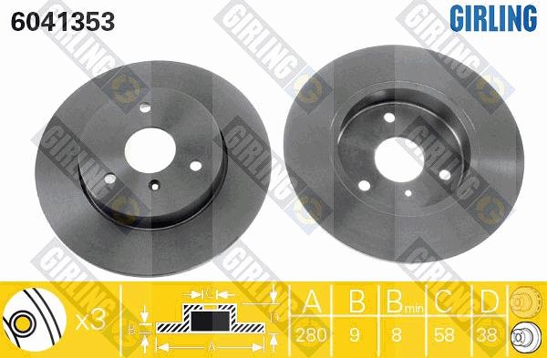 Girling 6041353 - Brake Disc autospares.lv