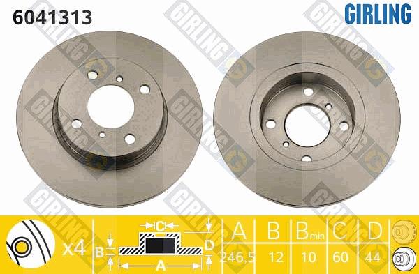 Girling 6041313 - Brake Disc autospares.lv