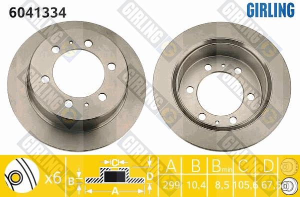 Girling 6041334 - Brake Disc autospares.lv