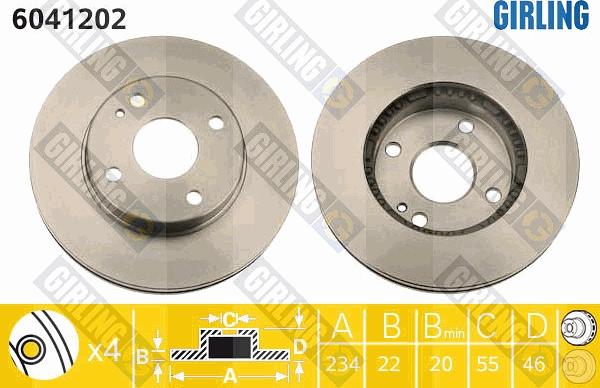 Girling 6041202 - Brake Disc autospares.lv