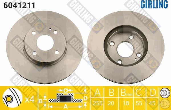 Girling 6041211 - Brake Disc autospares.lv