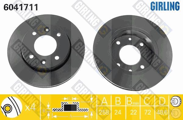 Girling 6041711 - Brake Disc autospares.lv