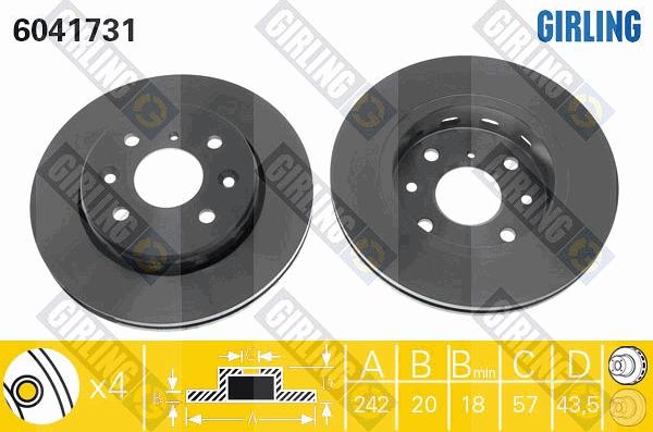 Girling 6041731 - Brake Disc autospares.lv