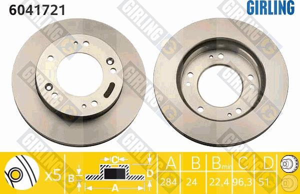 Girling 6041721 - Brake Disc autospares.lv