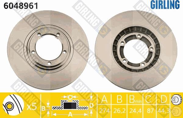 Girling 6048961 - Brake Disc autospares.lv