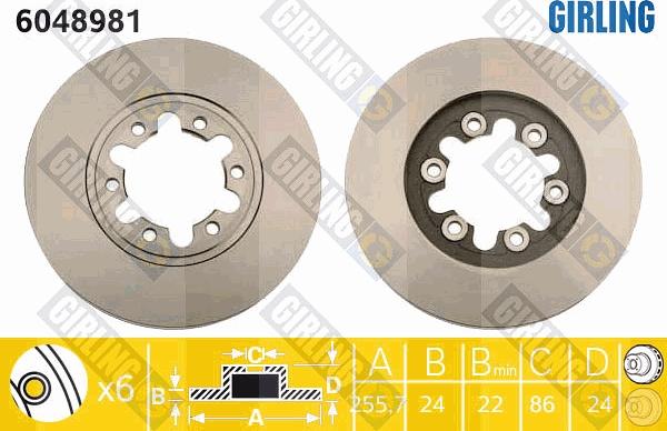 Girling 6048981 - Brake Disc autospares.lv