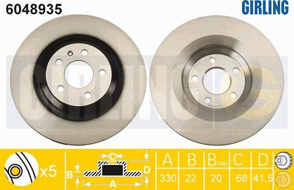 Girling 6048935 - Brake Disc autospares.lv