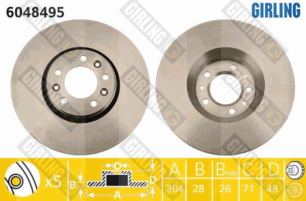 Girling 6048495 - Brake Disc autospares.lv