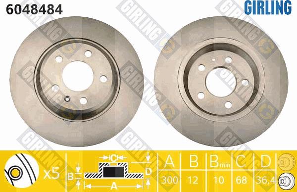 Girling 6048484 - Brake Disc autospares.lv