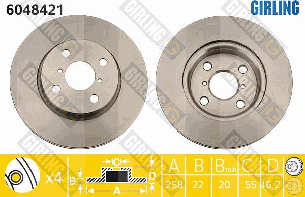 Girling 6048421 - Brake Disc autospares.lv