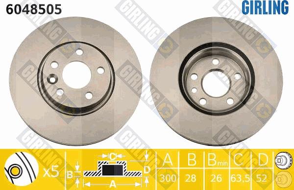 Girling 6048505 - Brake Disc autospares.lv