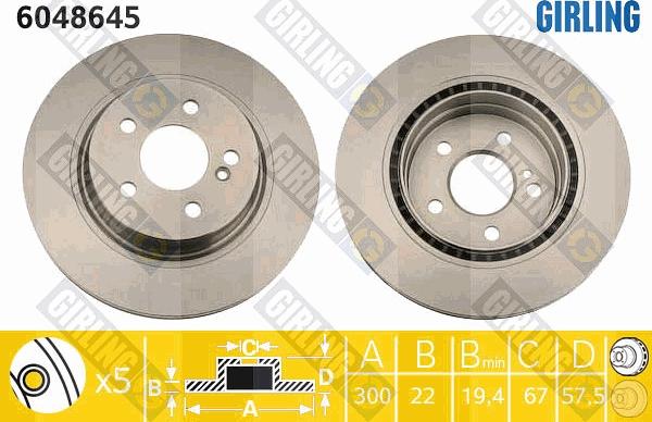 Girling 6048645 - Brake Disc autospares.lv