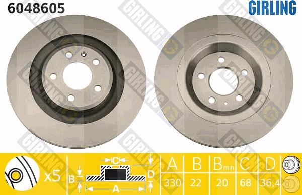 Girling 6048605 - Brake Disc autospares.lv