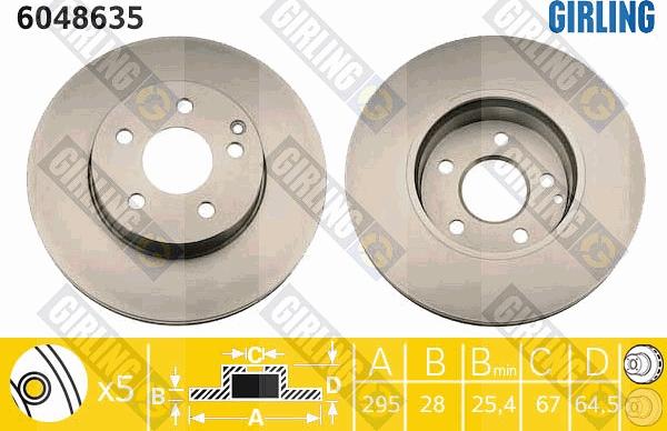 Girling 6048635 - Brake Disc autospares.lv