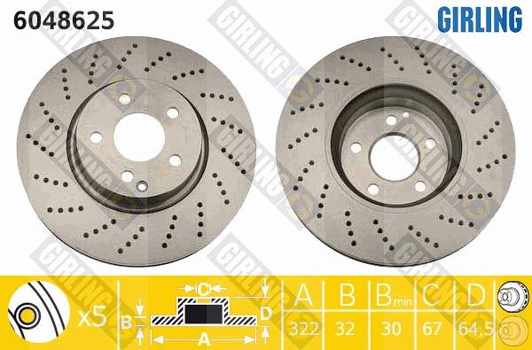 Girling 6048625 - Brake Disc autospares.lv