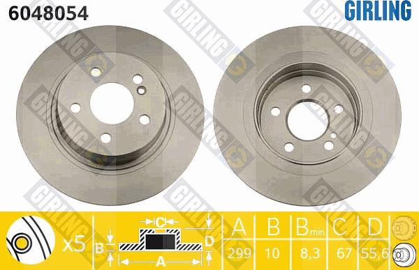 Girling 6048054 - Brake Disc autospares.lv