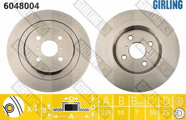 Girling 6048004 - Brake Disc autospares.lv