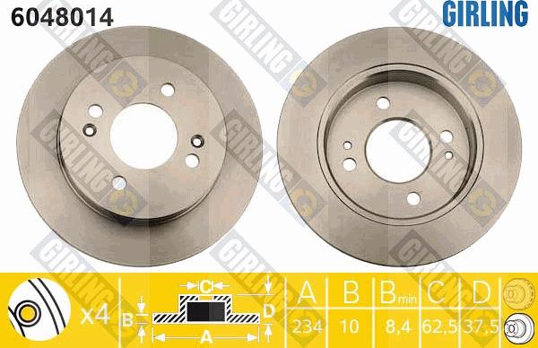 Girling 6048014 - Brake Disc autospares.lv