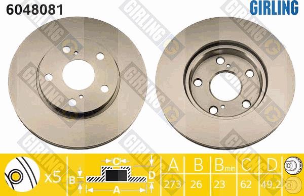 Girling 6048081 - Brake Disc autospares.lv