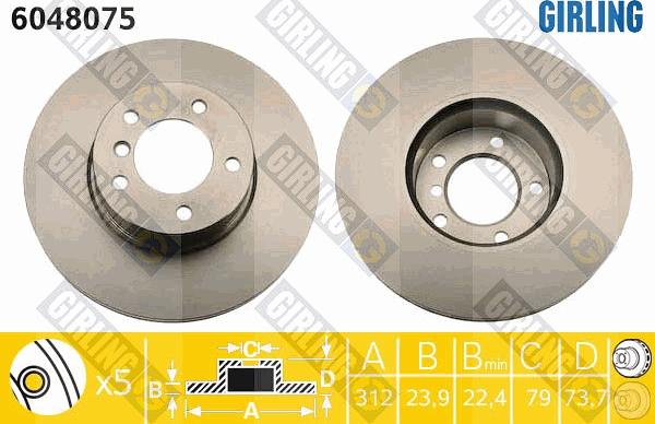 Girling 6048075 - Brake Disc autospares.lv