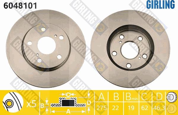 Girling 6048101 - Brake Disc autospares.lv