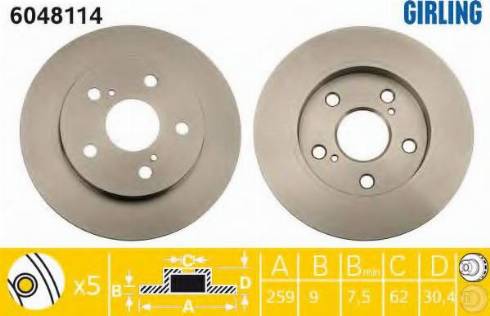 Girling 6048114 - Brake Disc autospares.lv