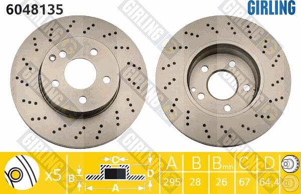 Girling 6048135 - Brake Disc autospares.lv