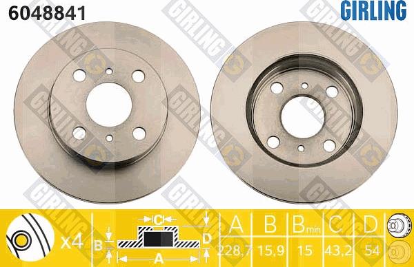 Girling 6048841 - Brake Disc autospares.lv