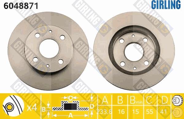 Girling 6048871 - Brake Disc autospares.lv