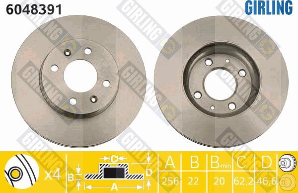 Girling 6048391 - Brake Disc autospares.lv