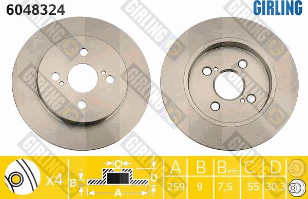 Girling 6048324 - Brake Disc autospares.lv