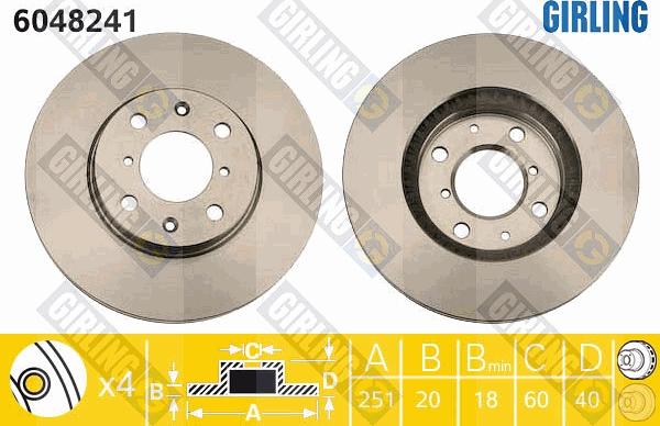 Girling 6048241 - Brake Disc autospares.lv